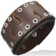 Bracelet de force 70 - Marron avec encoches et ronds creux