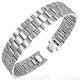 Bracelet en acier 01 - Argenté trois rangées