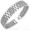 Bracelet en acier 01 - Argenté trois rangées