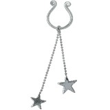 Faux-piercing pour téton 12 - Deux étoiles pendantes
