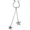 Faux-piercing pour téton 12 - Deux étoiles pendantes