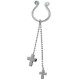 Faux-piercing pour téton 13 - Deux croix pendantes