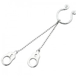 Faux-piercing pour téton 15 - Menottes longue chaine