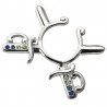 Faux piercing pour téton épée avec pierres multicolores (18)