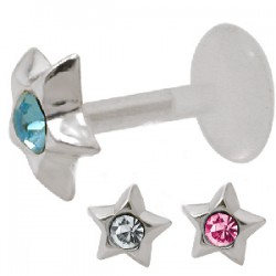 Piercing micro-labret PTFE 41 - étoile strass