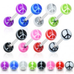 Piercing de langue UV 24 - Peace and love