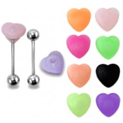 Piercing langue coquine 19 - Silicone tickler coeur