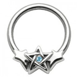 Piercing anneau 1,6mm 43 - étoile de David