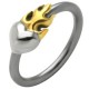 Piercing anneau 1,6mm 54 - Coeur flamme