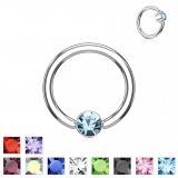 Piercing anneau 1,6mm 90 - Strass plat