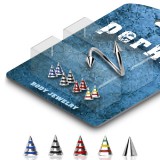 Pack de piercings spirales 4 - Pointes striées