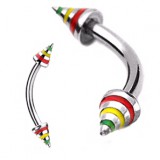 Piercing arcade 27 - Acier rasta pointes