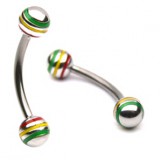 Piercing arcade 26 - Acier rasta boules