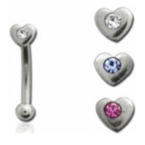 Piercing arcade 59 - Coeur strass