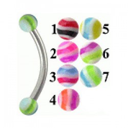 Piercing pour arcade acry 34 - UV boules striées
