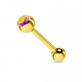Piercing micro-barbell 10 - Plaqué-or strass