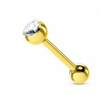 Piercing micro-barbell 10 - Plaqué-or strass