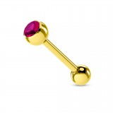 Piercing micro-barbell 10 - Plaqué-or strass