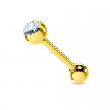 Piercing micro-barbell 10 - Plaqué-or strass