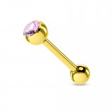 Piercing micro-barbell 10 - Plaqué-or strass