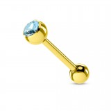 Piercing micro-barbell 10 - Plaqué-or strass