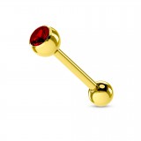 Piercing micro-barbell 10 - Plaqué-or strass