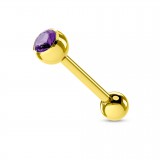 Piercing micro-barbell 10 - Plaqué-or strass