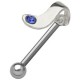 Piercing micro-barbell 46 - Bouclier strass bleu