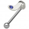 Piercing micro-barbell 46 - Bouclier strass bleu