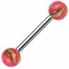 Piercing langue 54b - Rose et jaune