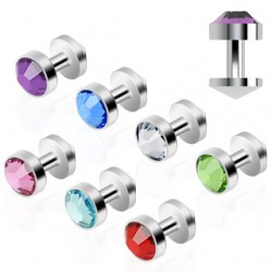 Piercing skin diver strass plat 4mm