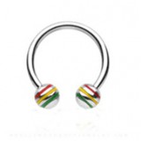 Piercing micro-circulaire 29 - Acier rasta boules