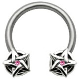 Piercing fer à cheval 39 - étoiles de David