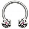 Piercing fer à cheval 39 - étoiles de David