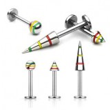 Piercing labret 57 - Acier rasta