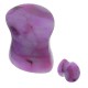 Plug courbe larme en agate fuchsia (OR40)