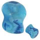 Plug courbe larme en chrysocolla bleue