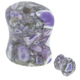 Plug courbe larme en agate lilas