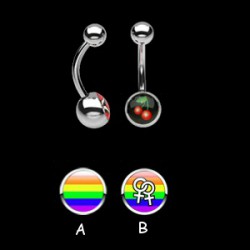 Piercing nombrils logos série gay pride