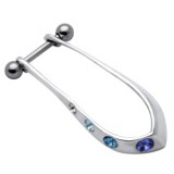 Piercing hélix 10 - Bouclier zircones bleus