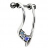 Piercing hélix 12 - Boucliers strass bleus
