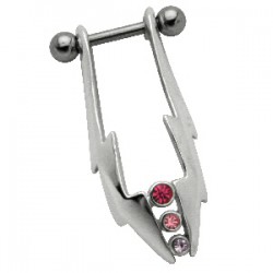 Piercing hélix 35 - Bouclier trois strass