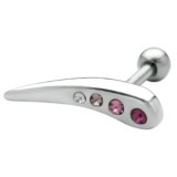 Piercing hélix 17 - Trait multicolore