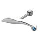 Piercing hélix 18 - Trait strass bleu-clair