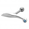 Piercing hélix 18 - Trait strass bleu-clair