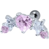 Piercing hélix 25 - Coeur et étoile