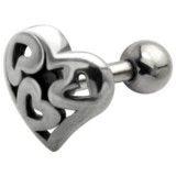 Cartilage hélix, tragus 126 - Coeur