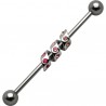 Piercing industriel 33 - Vrillé strass