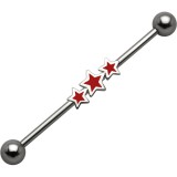 Piercing industriel 42 - Trois étoiles rouges