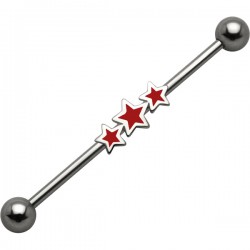 Piercing industriel 42 - Trois étoiles rouges